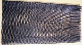 A piece of reinforced oyster mesh bag on the paperboard.
