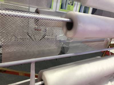 There are feed spacer mesh rolls on the shelf..