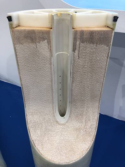 A section picture of the spiral wound membrane module.