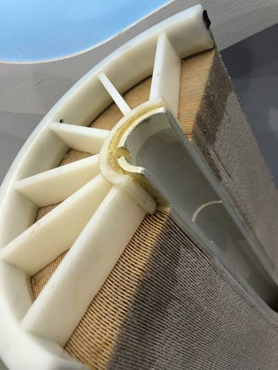 A detail picture show the structure of spiral wound membrane module.
